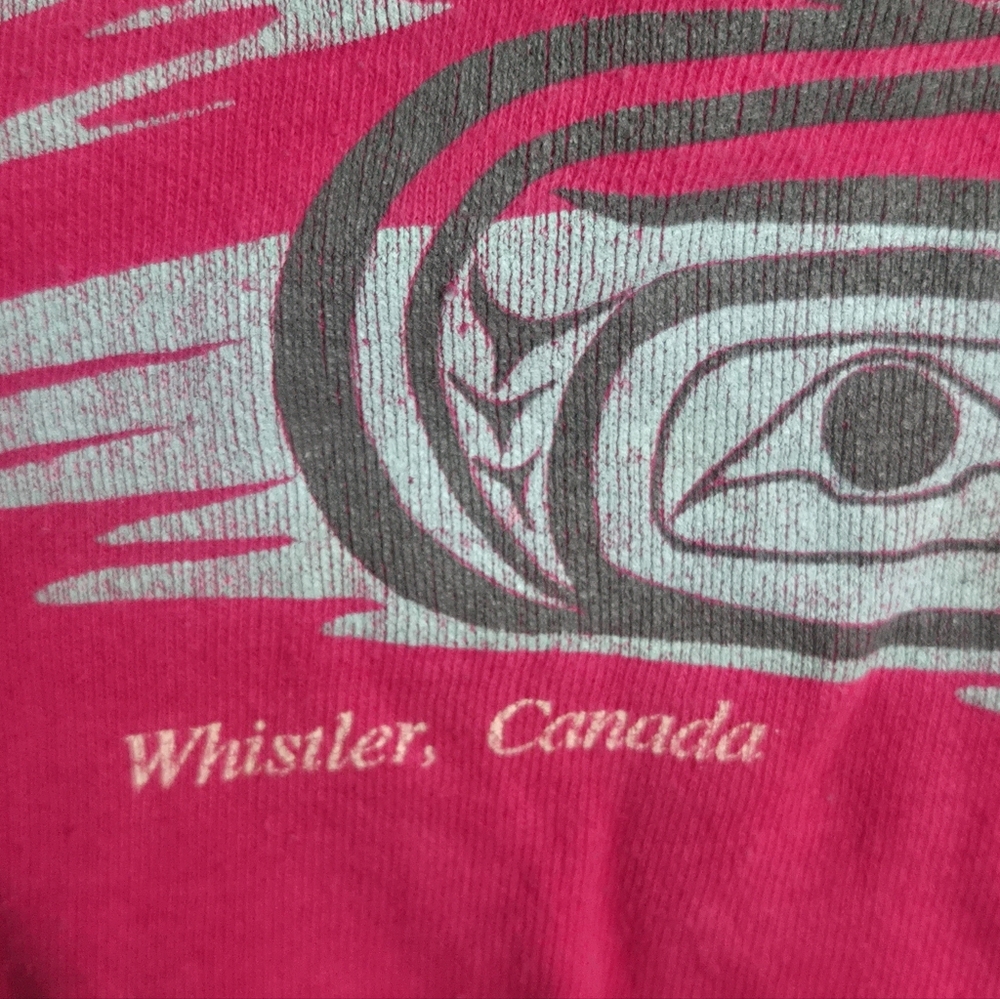 Loon Sweatshirt with Monica Closs Art, Whistler, BC, Canada Pink Graphic, Size M - Picture 4 of 11